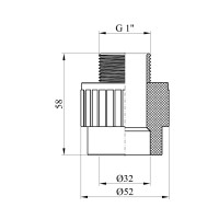 Муфта PPR Baux 32х1" РЗ
