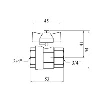 Кран кульовий Valves 3/4" ВВ PN30 синій метелик