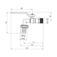 Кран для поливу Karro 1/2" PN40 нікельований KR-2001 Кран для поливу Karro 1/2" PN40 нікельований KR-2001