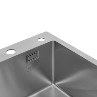 Комплект кухонна мийка Kroner Gebürstet-5050HM + змішувач Küche-C031BLK + дозатор Spender-016