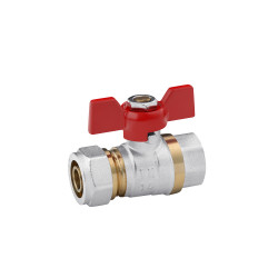 Кран кульовий металопластиковий Karro 16х1/2" РВ метелик, нікельований