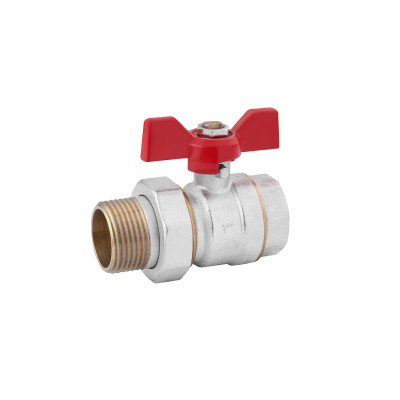 Кран-американка кульовий прямий Karro "Standart" 1" ВЗ PN30 метелик, нікельований