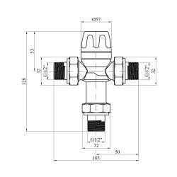 Змішувальний термостатичний кран Karro 1/2" ЗЗЗ нікельований KR-1081