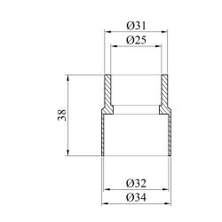 Муфта редукційна PPR Baux 32х25 мм ВЗ Муфта редукційна PPR Baux 32х25 мм ВЗ