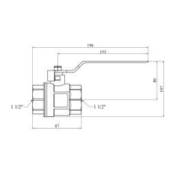 Кран кульовий Karro "Standart+" 1 1/2" ВВ PN40 ручка, нікельований