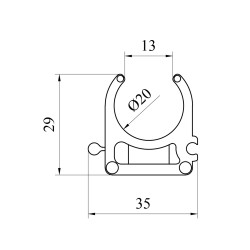 Кріплення для труб PPR Baux 20 мм Кріплення для труб PPR Baux 20 мм