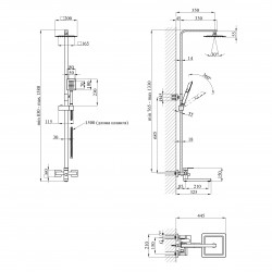 Душова система Kroner KRP Edelstahl Kubus - ESG067 Душова система Kroner KRP Edelstahl Kubus - ESG067