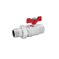 Кран-американка кульовий прямий Karro "Standart+" 3/4" ВЗ PN40 метелик, нікельований