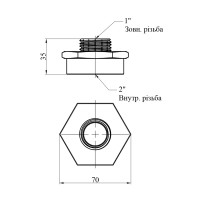 Перехідник Karro 2"х1" ВЗ нікельований KR-3117