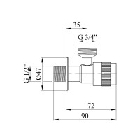 Кран приладовий Kroner KRP Edelstahl Klassisch - ESG102 1/2"х3/4" ЗЗ