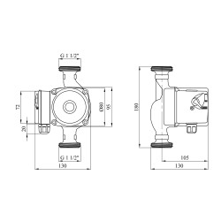 Насос циркуляційний Forwater 25/4-180 з гайками New