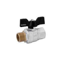 Кран кульовий Karro "Premium" 3/4" ВЗ PN40 метелик, нікельований