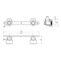 Комплект для підключення змішувача PPR Baux 20х1/2" Комплект для підключення змішувача PPR Baux 20х1/2"