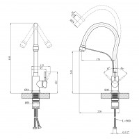 Змішувач для кухні Kroner KRP Edelstahl Klassisch - ESG03593BLK