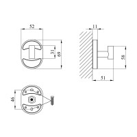 Гачок для ванної кімнати Kroner KRM Elbe - ACC2905-1