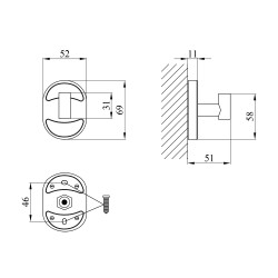 Гачок для ванної кімнати Kroner KRM Elbe - ACC2905-1