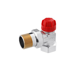 Кран термостатичний кутовий Karro 1" ВЗ нікельований KR-737B