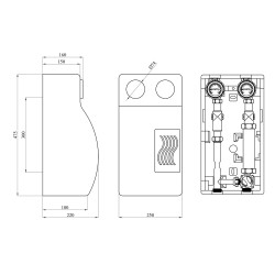 Насосна група Karro 1" (термостат+триходовий змішувальний кран) нержавіюча сталь KR-15177