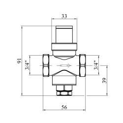 Редуктор тиску Karro 3/4" нікельований KR-80837 Редуктор тиску Karro 3/4" нікельований KR-80837