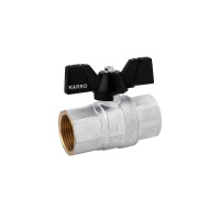 Кран кульовий Karro "Premium" 1" ВВ PN40 метелик, нікельований