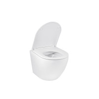 Унітаз підвісний безобідковий Kroner Harz WHI493736 RIMLESS з сидінням Slim Duroplast / Soft-close / Quick relase (KH493736WHIR)