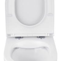 Унітаз підвісний безобідковий Kroner Harz WHI493736 RIMLESS з сидінням Slim Duroplast / Soft-close / Quick relase (KH493736WHIR)