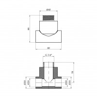 Трійник PPR Baux 20х3/4" РЗ
