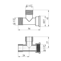 Трійник Karro 1/2" ЗЗВ нікельований KR-3213