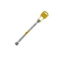 Гнучка підводка для підключення води Kroner KRM 1/2" ВЗ 120 см в нейлоновому обплетенні покритому ПВХ