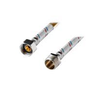 Гнучка підводка для підключення води Kroner KRM 1/2" ВЗ 120 см в нейлоновому обплетенні покритому ПВХ