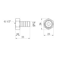 Штуцер Karro 1/2" РВ, D=12 мм нікельований KR-820 Штуцер Karro 1/2" РВ, D=12 мм нікельований KR-820
