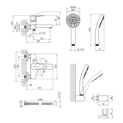 Змішувач для ванни Kroner KRP Enzo - C060