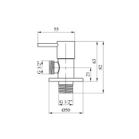 Кран приладовий для підключення Karro 1/2"х1/2" ЗЗ хромований KR-3110 Кран приладовий для підключення Karro 1/2"х1/2" ЗЗ хромований KR-3110