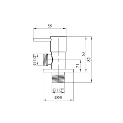 Кран приладовий для підключення Karro 1/2"х1/2" ЗЗ хромований KR-3110 Кран приладовий для підключення Karro 1/2"х1/2" ЗЗ хромований KR-3110