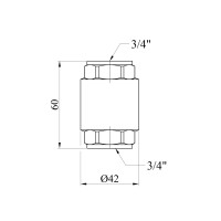 Зворотній клапан Karro "Europa" 3/4" ВВ з латунним штоком