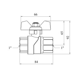 Кран кульовий Karro "Perfect" 1" ВВ PN40 метелик, нікельований