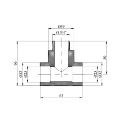 Трійник PPR Baux 25х3/4" РЗ