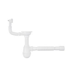 Сифон для кухонної мийки Agua KS02 3 1/2"х40/50 мм з різьбовим випуском, з квадратним переливом Сифон для кухонної мийки Agua KS02 3 1/2"х40/50 мм з різьбовим випуском, з квадратним переливом