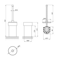 Йоржик для унітаза підлоговий Kroner KRM Rizze - ACG323-1 Йоржик для унітаза підлоговий Kroner KRM Rizze - ACG323-1