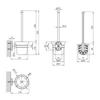 Йоржик для унітаза настінний Kroner KRM Elbe - ACG2910 Йоржик для унітаза настінний Kroner KRM Elbe - ACG2910