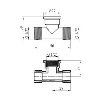 Трійник Karro 1/2" ЗВЗ нікельований KR-3213 Трійник Karro 1/2" ЗВЗ нікельований KR-3213