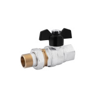 Кран-американка кульовий прямий Karro "Perfect" 1/2" ВЗ PN40 метелик, нікельований