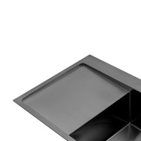Комплект кухонна мийка Kroner Schwarze-7849RHM PVD + змішувач Edelstahl Klassisch-SCH03918 + дозатор Spender-026