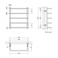Сушарка для рушників водяна Kroner KRP Stil WT600x500-5