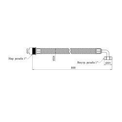 Шланг антивібраційний Kroner KRP - 80 см 1"х1" ВЗ