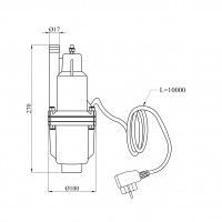 Насос вібраційний Agua XVM60 Hmax 72 м Qmax 18 л/хв P 250 Вт