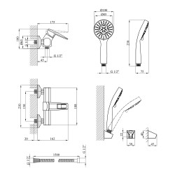Змішувач для душу Kroner KRM Kante - C050 Змішувач для душу Kroner KRM Kante - C050