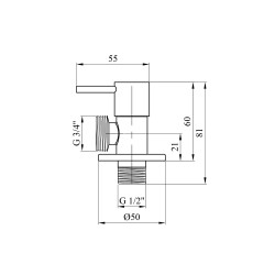 Кран приладовий для підключення Karro 1/2"х3/4" ЗЗ хромований KR-3110 Кран приладовий для підключення Karro 1/2"х3/4" ЗЗ хромований KR-3110