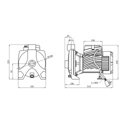 Насос поверхневий поливальний Pumpman TCP158 Нmax 33м Qmax 6куб.м 1"х1" 750 Вт (чавун/алюміній)