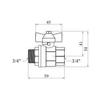Кран кульовий Valves 3/4" ВЗ PN30 синій метелик